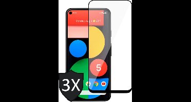 3x Screenprotector geschikt voor Google Pixel 5 - Glas Tempered Screen Protector Full Screen