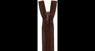 Prym, bruine kunststof, deelbare ritssluiting, lengte 80 cm, per stuk.