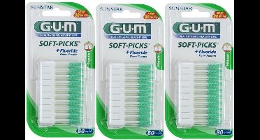 GUM Soft Picks Regular Ragers - 3 x 80 stuks