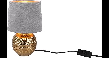 REALITY SOPHIA - Tafellamp - Goud - excl. 1x E14 40W - Snoerschakelaar - Grijs kap