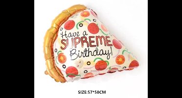 ballon pizza happy birthday, verjaardags-ballon 30x35cm - Feestjecreatief