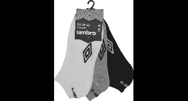 Umbro sneaker sokken heren- fitness tricolor multipack - 6 paar - maat 43/46 - enkelsokken