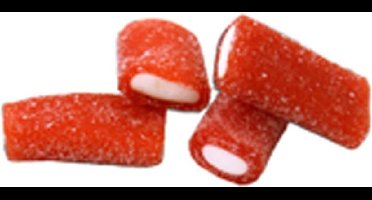 Lollywood Zure Aardbeistaafjes - Snoep - 1kg - Zuur - Rood - Wit
