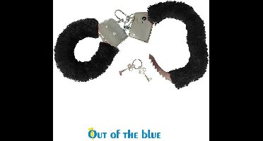Handboeien - Pluche - Zwart - Metaal - Fluffy - 2 sleuteltjes - Metaal - Fun - Feest - Handcuffs