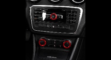 Passend Voor Mercedes A Klasse B Klasse GLA CLA GLC Airco ALU Knoppen Decoratie Rood Accessoires Auto Radio Volume knop AMG