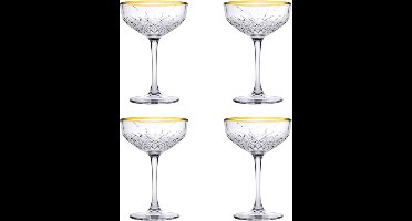 Pasabahce Champagnecoupe Timeless 27 cl - Transparant Goud 4 stuk(s)