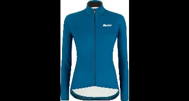 Santini Fietsshirt Lange mouwen Petrol Dames - Colore Winter L/S Jersey For Women Petrol Green - XL