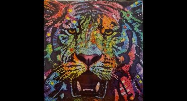 Toi Toys Diamond painting 20x20 CM dieren EXTRA glans | diamant schilderen | tijger