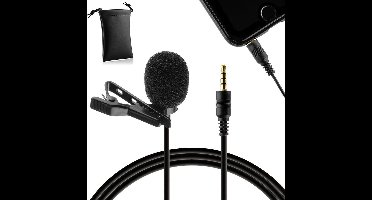 MOJOGEAR Speldmicrofoon voor Smartphones/Tablets/Telefoons - 1,5 meter kabel - 3.5 mm koptelefoon-aansluiting - Zwart