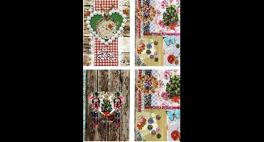 12 Luxe Kerstkaarten - Merry Christmas - 115x165mm - Gevouwen kaarten met enveloppen