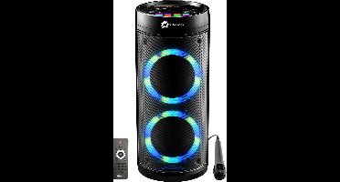 N-GEAR LGP 26R  - Draadloze Bluetooth Party Speaker - Karaoke set - 1 Microfoon - Discoverlichting