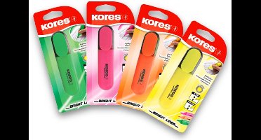 4x fluostift textmarker Markeerstift Kores