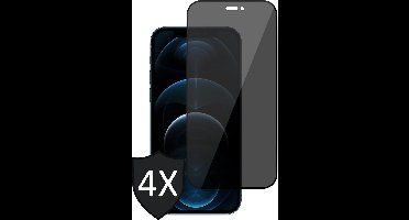 Privacy Screenprotector geschikt voor iPhone 12 Pro Max - 4x FullGuard Screen Protector