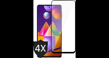 Screenprotector geschikt voor Samsung M31s - 4x Glas Full Screen Protector