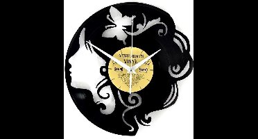 Klok gemaakt van een echte LP - Meisje Met Vlinders