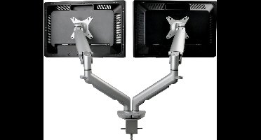 DESQ® Dubbele Monitorarm met Gasveer | 17/32 Inch | Bureauklem | Premium line | Aluminium