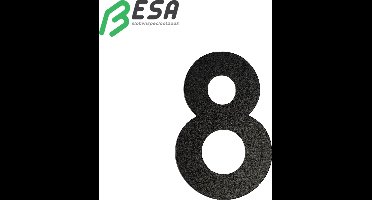 Huisnummer Fuji 80mm ZWART nummer = 8 inclusief dubbelzijdige tape