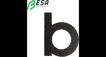 Huisnummer Fuji 80mm ZWART letter = b inclusief dubbelzijdige tape