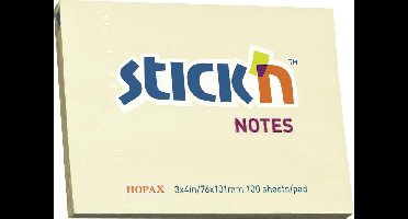 Stick'n sticky notes - 76x102mm, pastel geel, 100 memoblaadjes