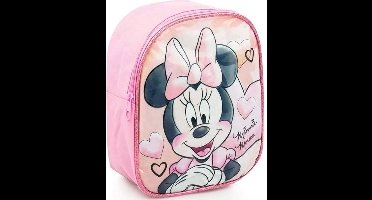 MINNIE MOUSE Hartjes Rugzak Rugtas School Tas 1-3 Jaar Roze Lief