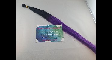 haar extension zwart/paars , hair extension hair feather 55 cm , 50 stuks