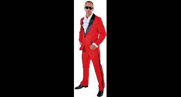 Magic Design Verkleedpak Smoking Heren Polyester Rood Mt Xl