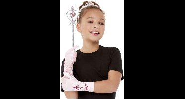 Smiffys - Pink Princess Kostuum Accessoire Set Kids - Wit/Roze