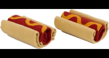 Doiy Sokken Hotdog Katoen Bruin/rood One-size