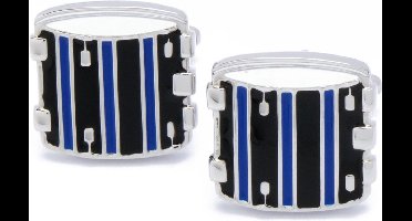 Manchetknopen - Trommel Drumstel Blauw en Zwart