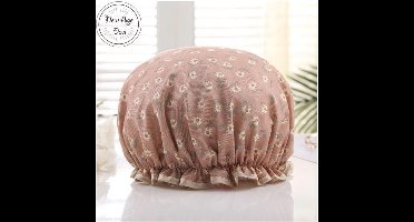 Dikke 1Stuks Douche muts - Shower Cap - Margriet Peach - Waterdicht - BadMuts - Dubbele Laag - Douchemuts Haar Cover Bedekking - Vrouwen Benodigdheden DoucheCap Badkamer Accessoires