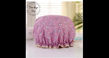 New Age Devi - Dikke 1 Stuks Douche muts - Shower Cap - Purple Bow -  Paars - Waterdicht - BadMuts - Dubbele Laag - Haar Cover - Haar Bedekking - Vrouwen DoucheCap - Badkamer Accesoire