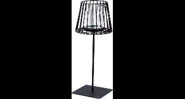 Kaarshouder - Theelichthouder - Zwart Metaal - Hurrican light Rondo - Hoogte 40 cm - diameter 16 cm