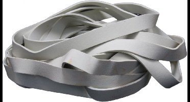 1 kg - Elastiek -  wit - diameter 90mm - breedte 10mm - in zak - ca 225 stuks