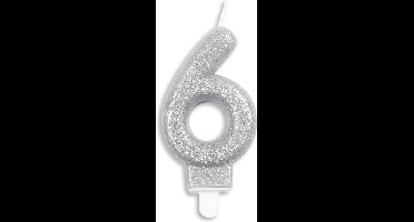 Wefiesta Cijferkaars '6' 4,4 X 7 X 1,2 Cm Wax Zilver