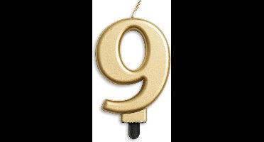 Wefiesta Verjaardagskaars Cijfer 9 Wax 7,8 Cm Goud