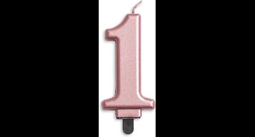 Wefiesta Verjaardagskaars Cijfer 1 Wax 7,8 Cm Roségoud