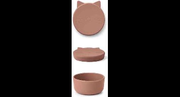 Liewood - Silicone Snack Bowl Medium Cat Dark Rose