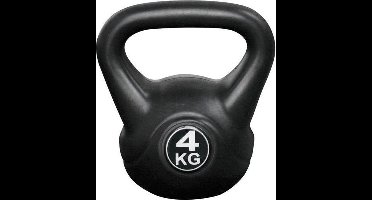 Kettlebell 4kg voor binnen en buiten - Kunststof - Zwart
