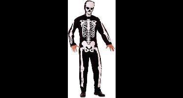 Witbaard Verkleedjumpsuit Skelet Polyester Zwart/wit Maat M/l