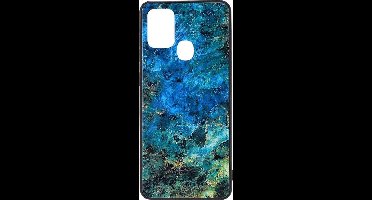 Shop4 - Samsung Galaxy A21s Hoesje - Harde Back Case Marmer Kleurrijk