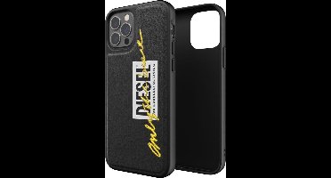Diesel Moulded Case Embroidery PC en TPU logo hoesje voor iPhone 12 en iPhone 12 Pro - zwart
