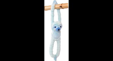Hang Luiaard - Blauw - 42 cm (van kop tot teen) Totale lengte 58 cm - Knuffeldier