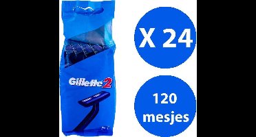 GILLETTE BLUE 2 Wegwerpscheermesjes - 24 x 5 stuks (120) - voordeelverpakking