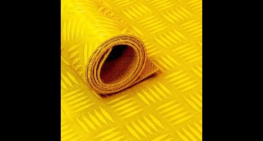 Rubber loper / rubbermat op rol Traanplaat 3mm geel - Breedte 150 cm - Per meter