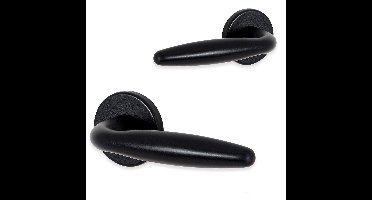 Sofia deurklink op rozet - mat zwart - met terugslagveer - incl. bevestigingsmateriaal