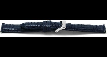 Horlogeband C604 Leer Blauw Alligator Look 12x10 mm