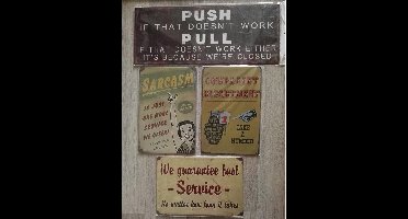 Maddeco - Blikken - tekst - borden - bedrijven - retailer - set 54 - winkelier - blik decoratiebordje