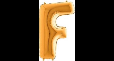 Folieballon letter F goud (100cm)