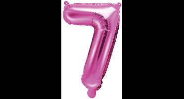 PARTYDECO - Roze aluminium cijfer ballon - Decoratie > Ballonnen