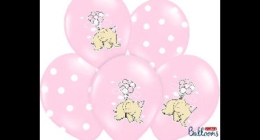 Ballonnen 30cm, Elephant, Pastel roze Mix (6 stuks)